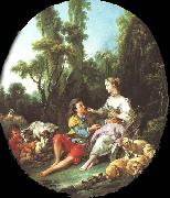 Francois Boucher Are They Thinking About the Grape USA oil painting artist